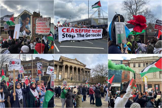 Protestors from across Lancashire have took part in a Pro-Palestinian march in Preston.