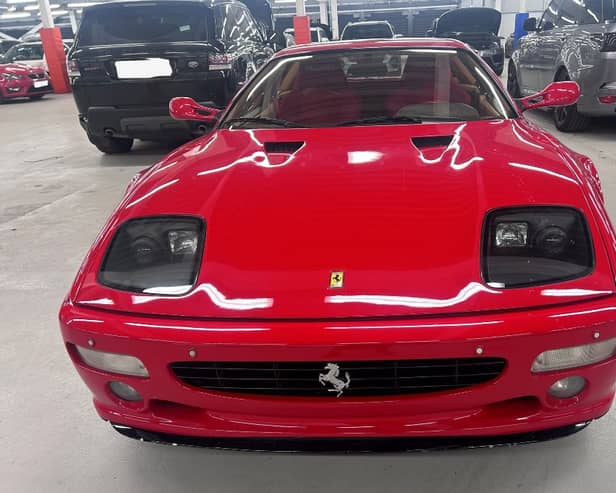 A red Ferrari, worth £350,000, that was stolen from former Formula One driver Gerhard Berger during the Italian San Marino Grand Prix in 1995 has been recovered. (Photo: Metropolitan Police)