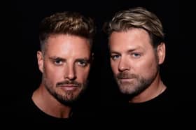 Boyzlife, the supergroup comprised of Boyzone’s Keith Duffy (left) and Westlife’s Brian McFadden (right)