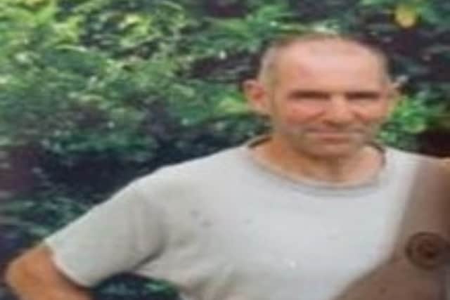 The 62-year-old is described as 6ft 1in tall, of slim build, with short salt and pepper hair (Credit: Lancashire Police)
