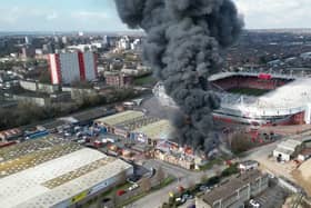 Fire next to St Mary's Stadium 