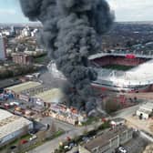 Fire next to St Mary's Stadium 