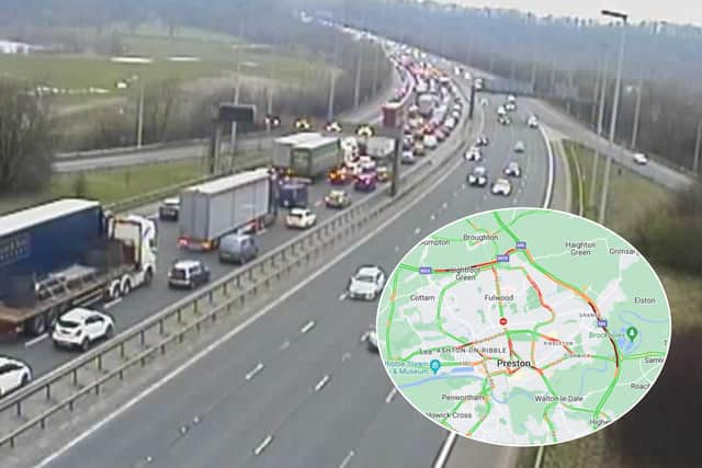 Traffic was building on the M6 northbound between junctions 31A and 32 (Credit: National Highways/ AA)