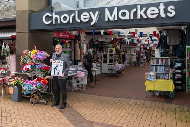 Coun Danny Gee at Chorley's covered market (Credit: Ian Smith