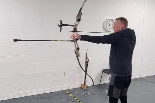 David in action at Archery World in Preston.