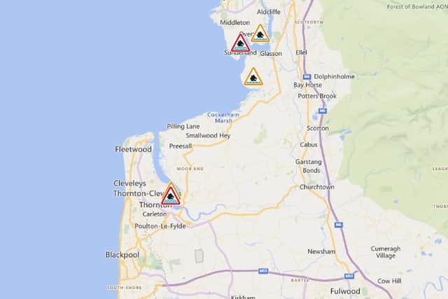 A combination of high tides and torrential rain meant several areas in the county were at risk of flooding (Credit: Environment Agency)