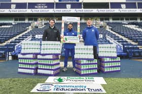 From left to right, Thomas Turner from Pendle Hill Properties with Mohammed Patel and Jack Mountain from PNECET.