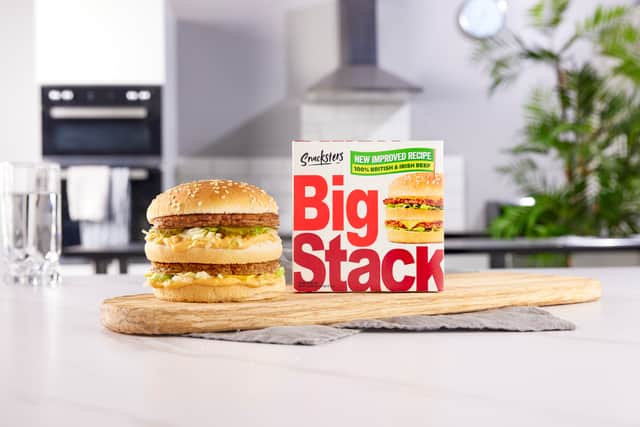 Snackster's produce the Big Stack burger