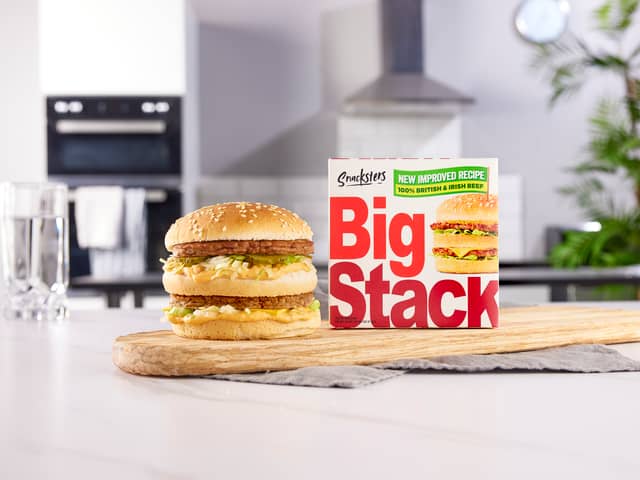 Snackster's produce the Big Stack burger