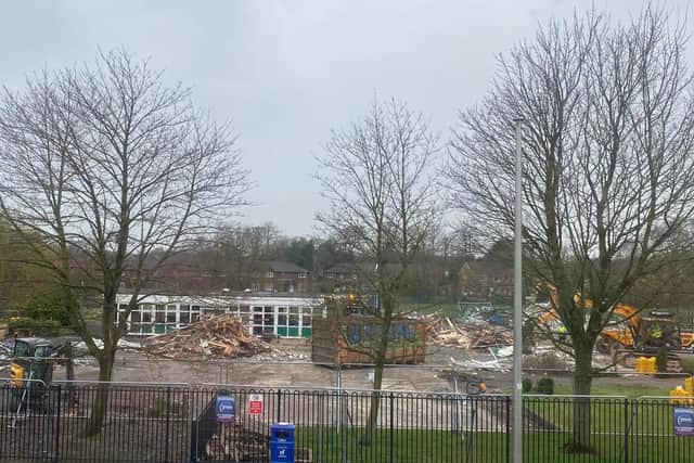 Seven Stars Primary School in Peacock Hall Road is being flattened as part of the government’s school rebuilding programme