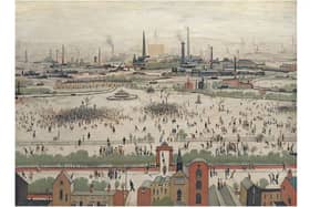 The artwork illustrates a densely populated industrial landscape (Christie's Images Ltd 2024)