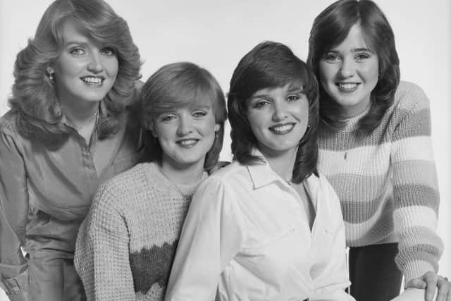 The Nolans in December 1980. Left to right: Linda, Bernie, Maureen and Coleen Nolan. (Photo by Michael Putland/Getty Images)