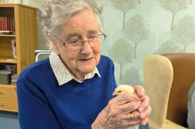 One of the residents with a chick. 
