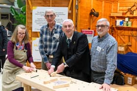 From left to right: Jane Aitken, Ian Aitken, Sir Lindsay Hoyle and Sandy Mohamet. 