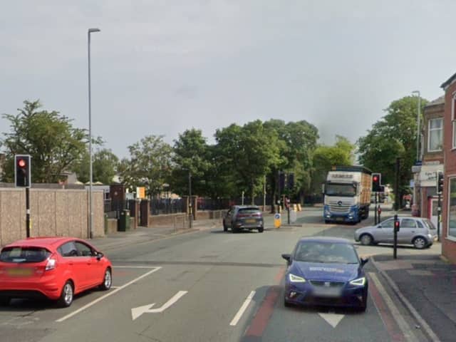 A van had collided with a traffic light near Ribbleton Avenue Infant School (Credit: Google)