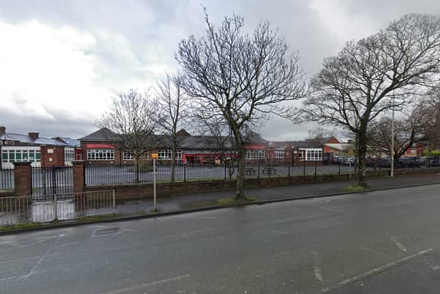 Police have closed Ribbleton Avenue after a crash outside Ribbleton Avenue Infant School this morning