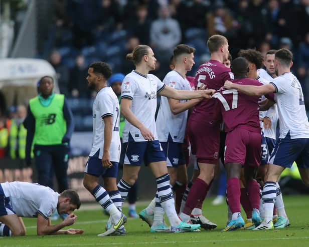 Preston North End saw Robbie Brady dismissed against Cardiff City back in November. The Lilywhites position in the Championship’s ‘most dirtiest’ clubs has been revealed. (Image: CameraSport - Rich Linley)