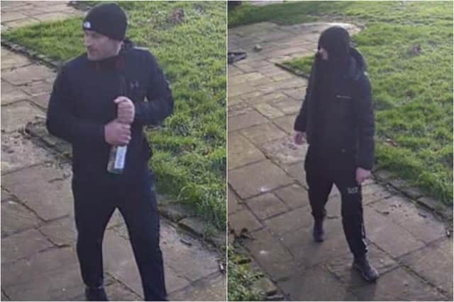 Officers want to speak to these two men following a burglary in Preston (Credit: Lancashire Police)
