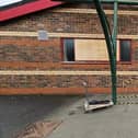 Damage to the windows at Spring Hill Primary School, Accrington.
