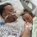 Kaitlyn Booth with her boyfriend Jack Jermy-Doyle in hospital prior to his death. 