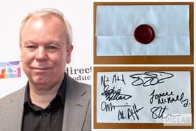 Chorley star Steve Pemberton is hoping to auction off Taskmaster merchandise for Derian House Children's Hospice. Credit: Getty and @SP1nightonly on Twitter