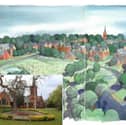 An artist's impression of what the site will look like. Inset: How it looks now.