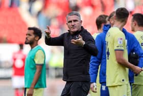 Preston North End manager Ryan Lowe thanks the supporters after the match