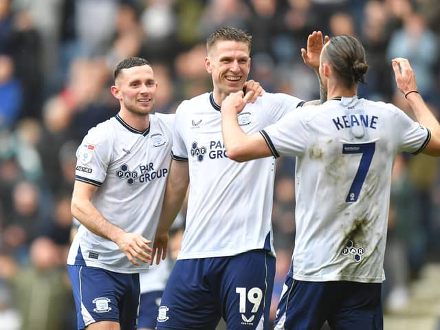 Emil Riis scored twice in Preston North End's 3-0 win against Rotherham on Friday