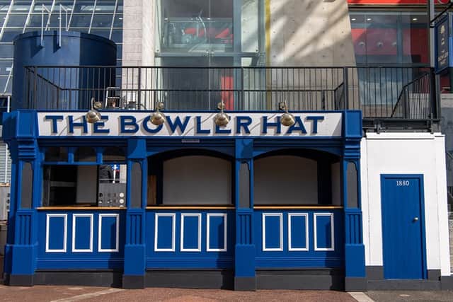 The new Bowler Hat pop-up bar at Deepdale stadium, open for home match days