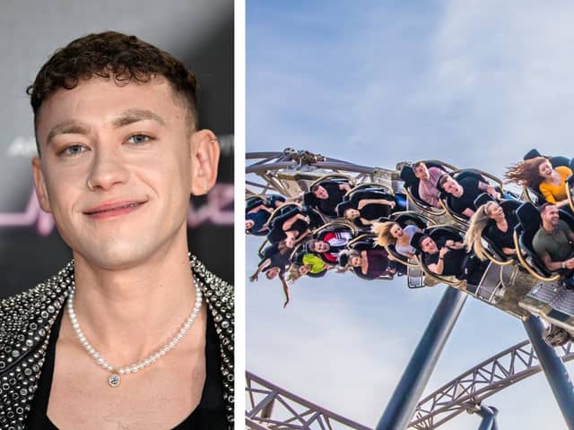 Blackpool Pleasure Beach is hosting a Eurovision fan zone in Olly Alexander’s former stomping ground. Credit: Getty and Pleasure Beach.