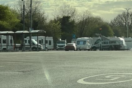 Travellers move onto Tesco car park, petrol station goes 'card only'