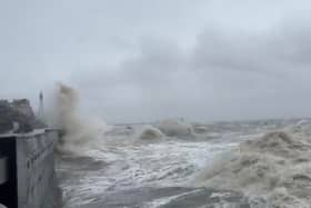 The public were urged to stay away from the Promenade in Blackpool as strong winds battered the county (Credit: Dave Nelson)