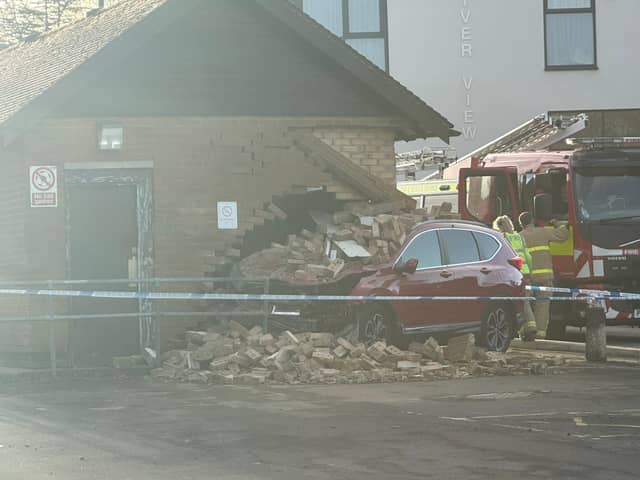 The scene of the crash off Garstang High Street on Saturday