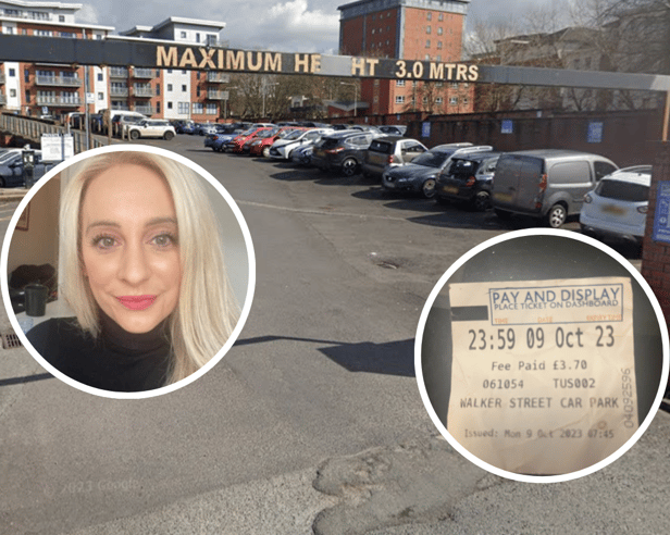 Emma Downey has been slapped with £170 fine despite pay and displaying parking ticket in Walker Street car park, Preston