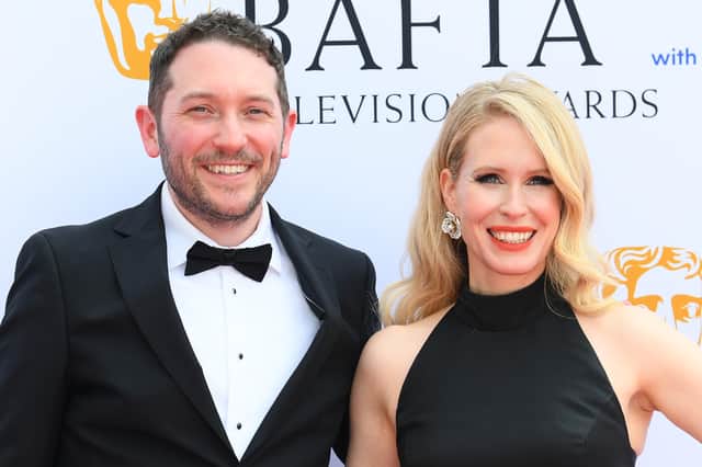 Jon Richardson and Lucy Beaumont attend the 2023 BAFTA Television Awards. (Photo by Joe Maher/Getty Images)