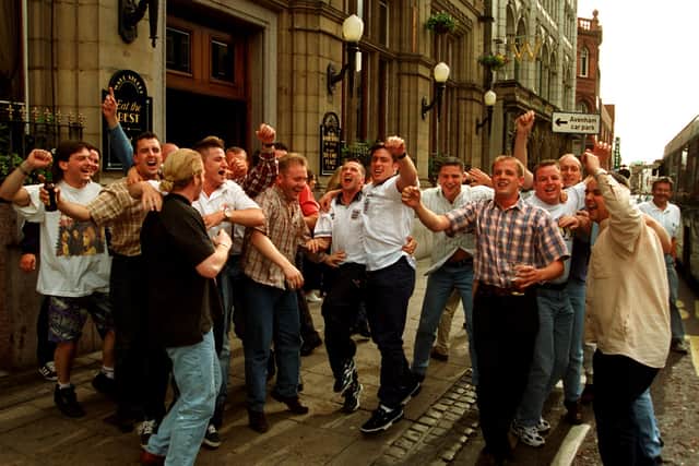 They were dancing in Church Street, Preston during Euro '96.