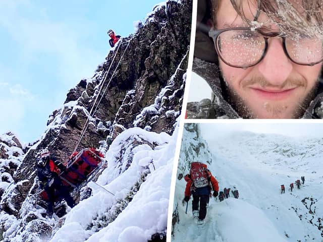 Ben Longton, 18, feared he would ‘die if he fell asleep’ after he spent nine hours trapped alone in a snowy canyon following his 32ft (10m) fall on Scafell Pike.