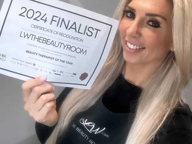 Louise Williamson, 45, who runs LW The Beauty Room from The Footroom in Broughton, has been nominated for Beauty Therapist of the Year at the 2024 UK Hair and Beauty Awards. 