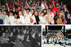 Top: Archbishop Temple High School in 1992. Bottom right: In 1994. Bottom left: Pupils of the then named William Temple School in 1978.