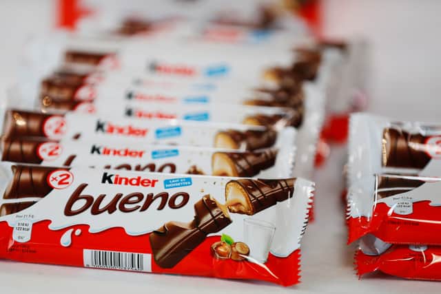 Bars of Kinder Bueno chocolate worth £134,000 were stolen from an industrial estate in Lancashire (Photo by CHARLY TRIBALLEAU/AFP via Getty Images)