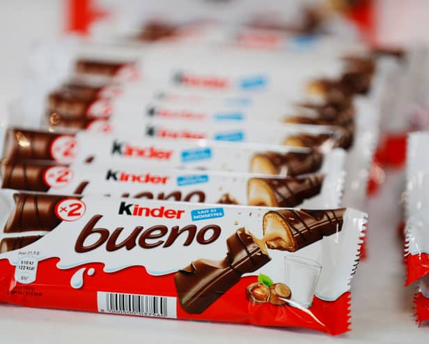 Bars of Kinder Bueno chocolate worth £134,000 were stolen from an industrial estate in Lancashire (Photo by CHARLY TRIBALLEAU/AFP via Getty Images)