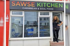 Priya Chauhan outside her new takeaway 'Sawse Kitchen' on Strand Road in Preston.