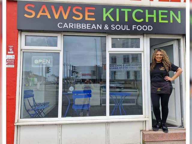 Priya Chauhan outside her new takeaway 'Sawse Kitchen' on Strand Road in Preston.