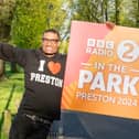 Radio 2's Richie Anderson in Preston's Moor Park - where Radio 2 in the Park will be held this year. Credit: BBC
