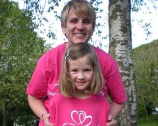 An early picture of Jessica Clayton, 22, and her late mum and former Gillibrand Primary School headteacher Ashley Clayton, 55, taking part a Race For Life.