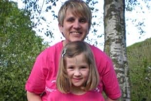 An early picture of Jessica Clayton, 22, and her late mum and former Gillibrand Primary School headteacher Ashley Clayton, 55, taking part a Race For Life.