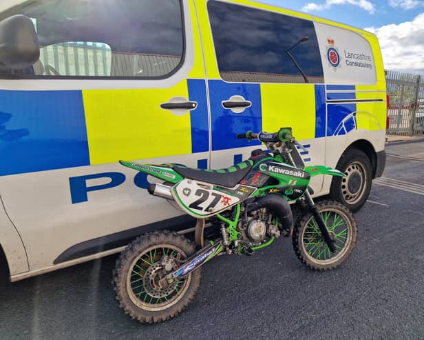 An off-road bike was seized following a short police chase in Ribbleton (Credit: Lancashire Police)