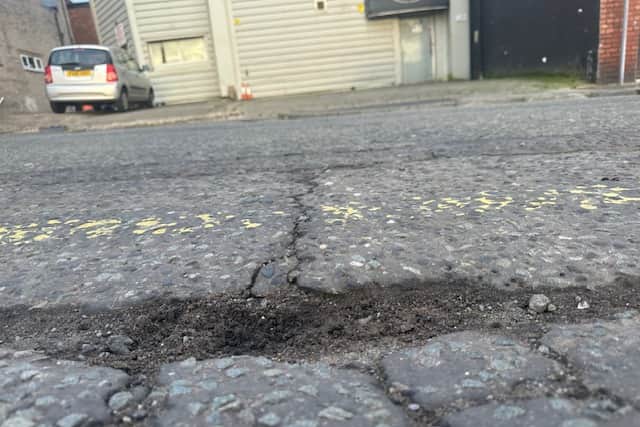 The pothole in Seed Street, Preston which caused Rebecca to trip and fall, dislocating her ankle