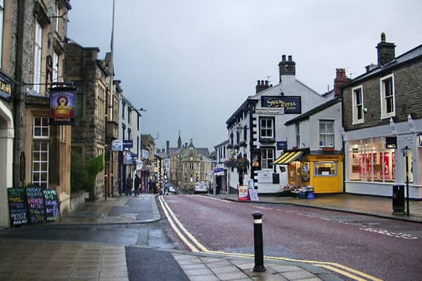 Castle street, which runs through Clitheroe's town centre.