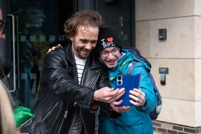 Jack P Shepherd takes time out for this selfie after cutting the ribbon to offically open the new Holiday Inn on Talbot Road